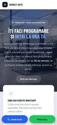 Aceeași pagină pe telefon